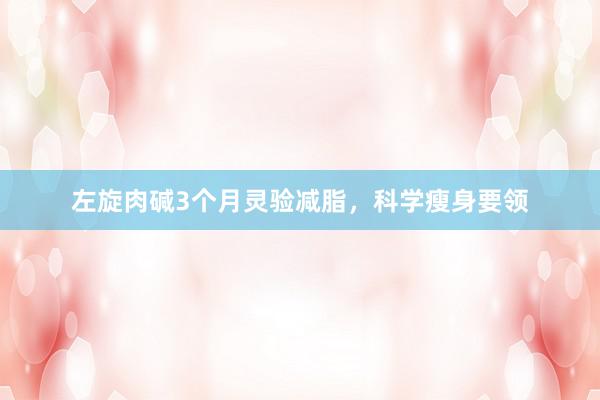左旋肉碱3个月灵验减脂,科学瘦身要领